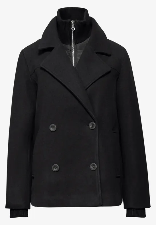 Caban jas met inleg Black