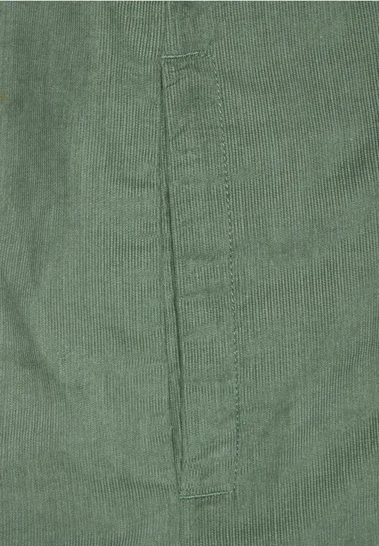 Corduroy jurk met zakken novel green