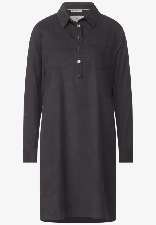 Cordkleid mit Taschen dark pure grey