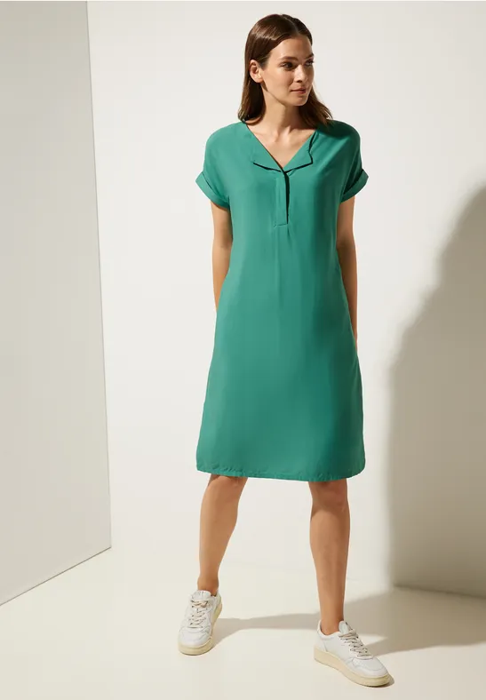 Kleid in Viskose lagoon green