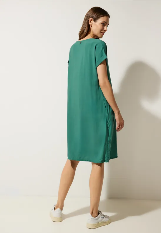 Kleid in Viskose lagoon green