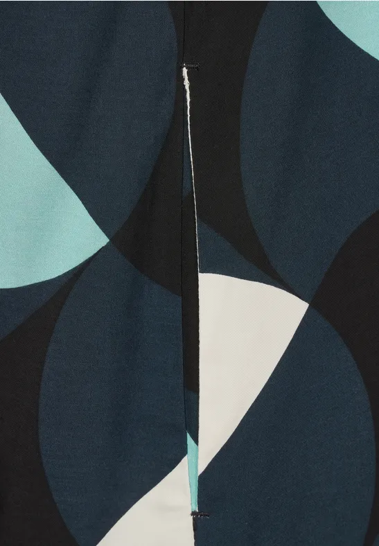 Printkleid in Viskose cool vintage green