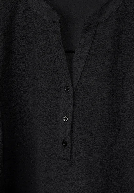 Langarmkleid in Unifarbe Black