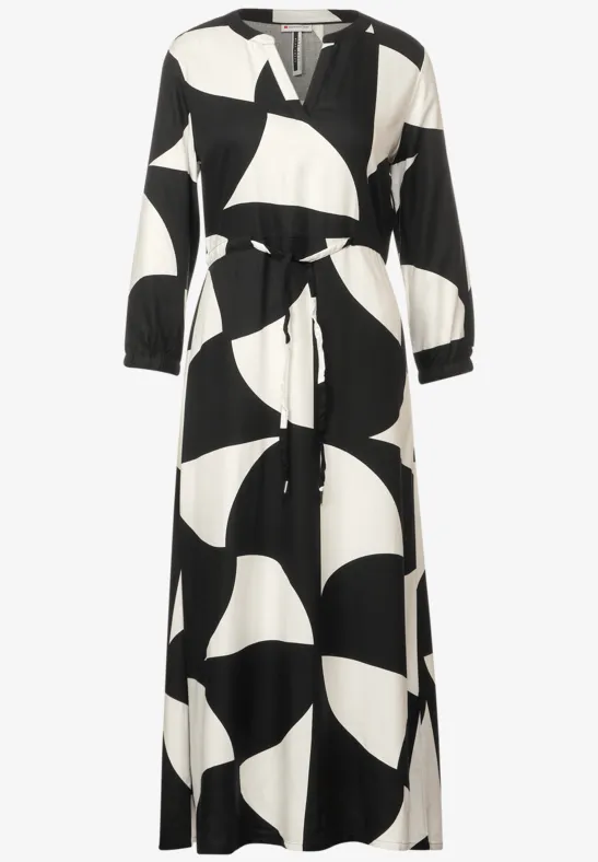 Maxikleid mit Alloverprint Black