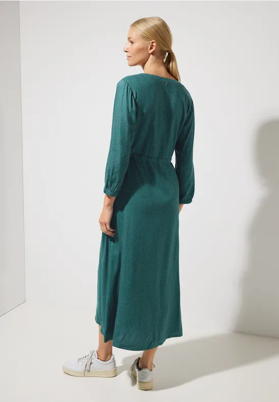 Maxikleid mit Alloverprint cool vintage green