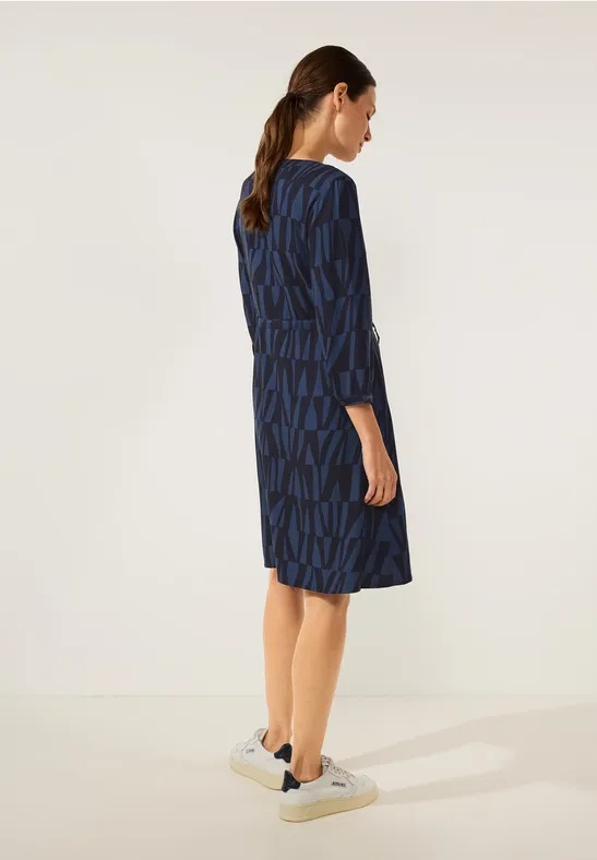 Print Tunikakleid deep blue