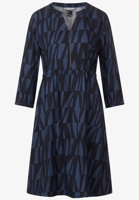 Print Tunikakleid deep blue