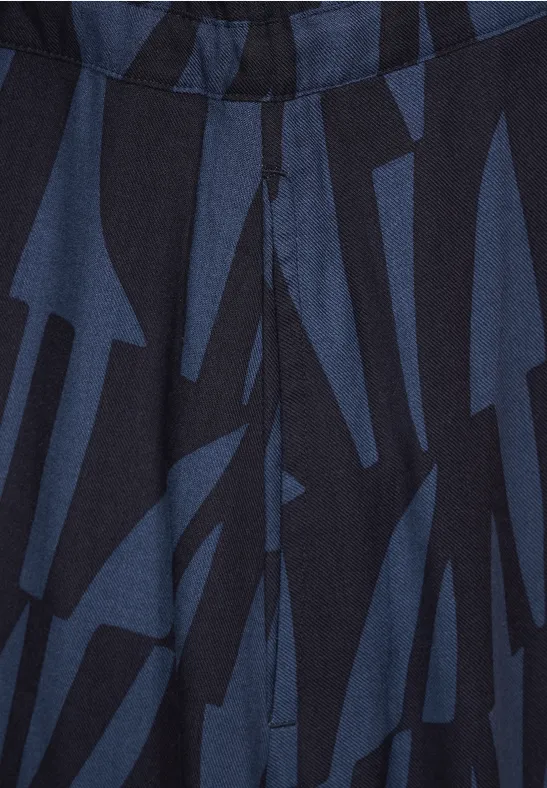 Print Tunikakleid deep blue