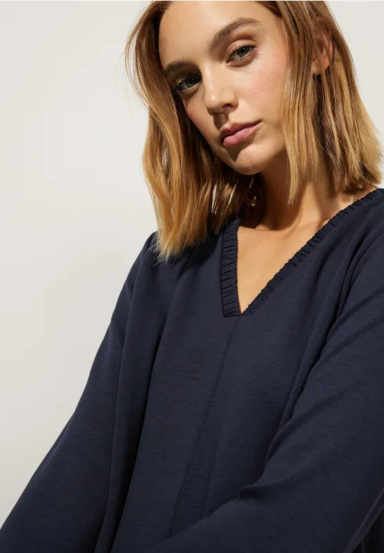 Shirtkleid mit Ziernaht deep blue