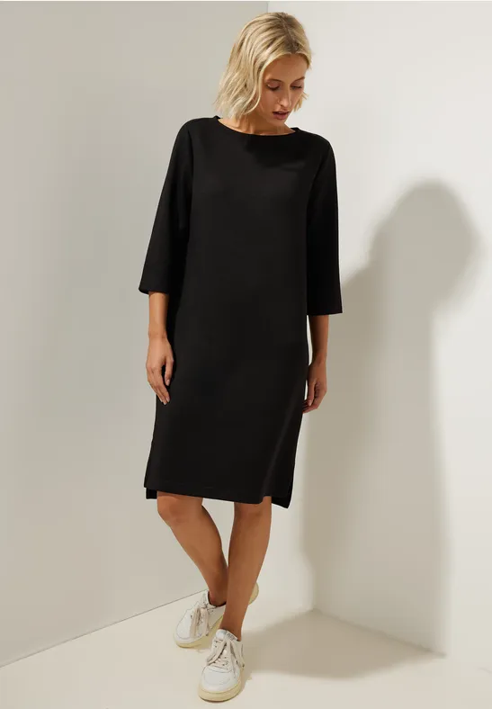 Sweatkleid in Unifarbe Black