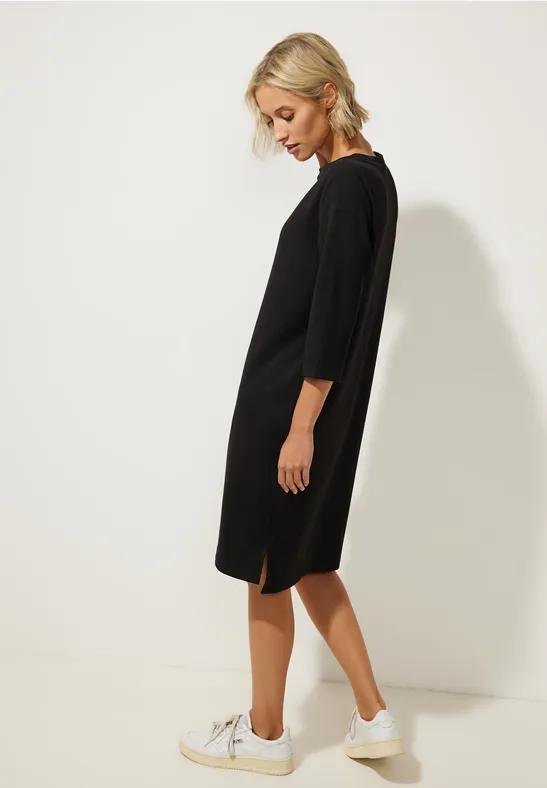 Sweatkleid in Unifarbe Black