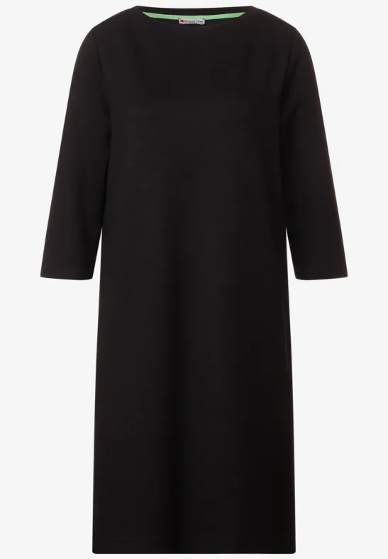 Sweatkleid in Unifarbe Black