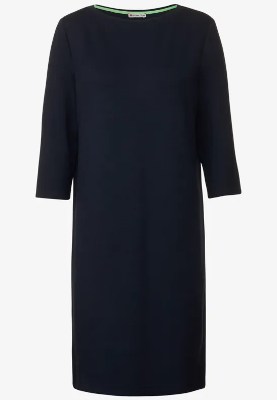 Sweatkleid in Unifarbe deep blue