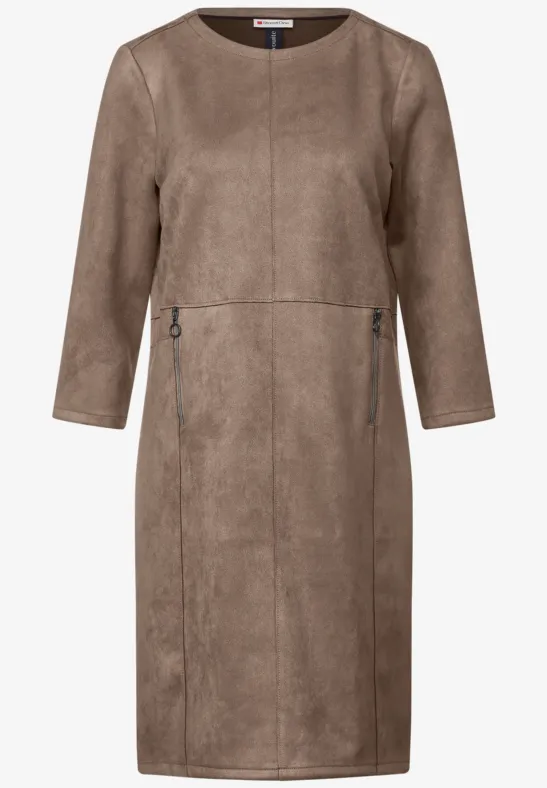 Velours Kleid nougat mocca