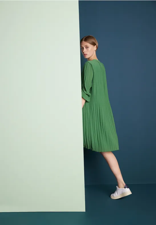 Plisseé Tunikakleid dull gentle green