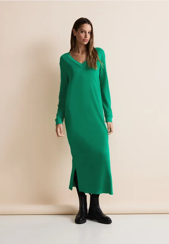 Gebreide maxi-jurk fresh spring green