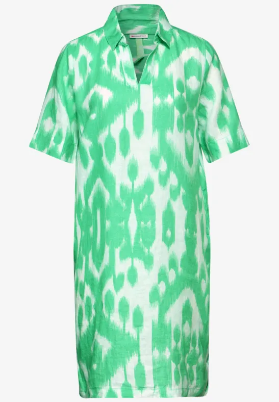 Robe en lin avec imprimé soft grass green