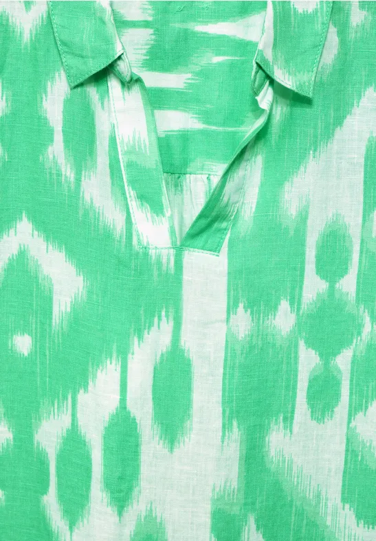 Robe en lin avec imprimé soft grass green