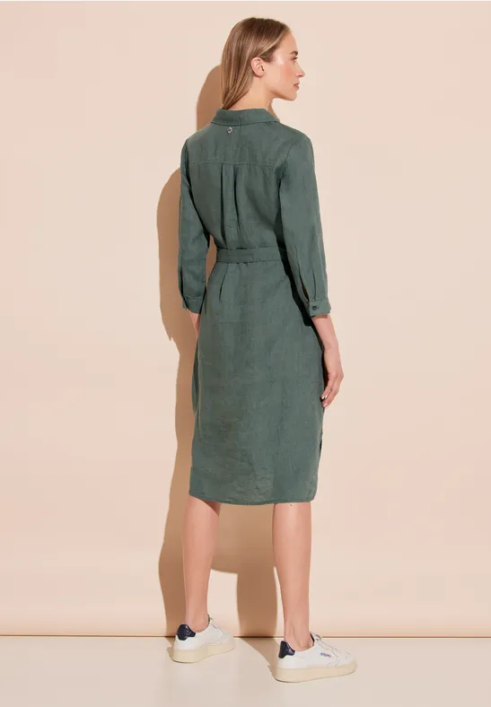 Linnen jurk deep leafy green