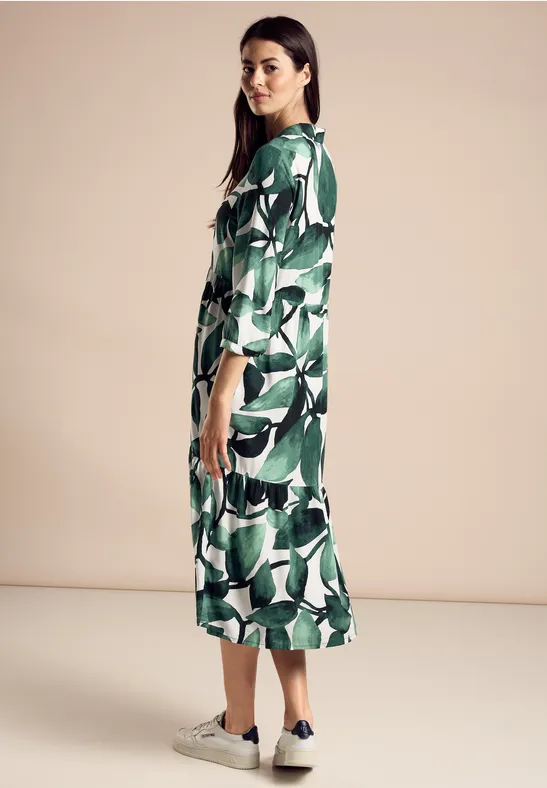 Midi-jurk met print cool vintage green