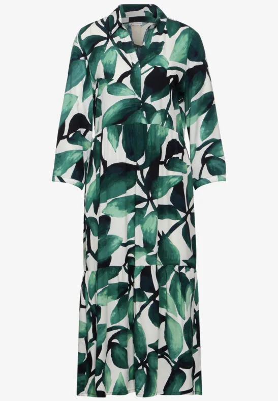 Midi-jurk met print cool vintage green