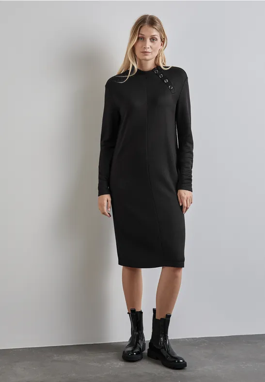 Robe avec détail de boutons Black