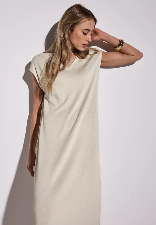 Strick-Look Kleid moonstone sand
