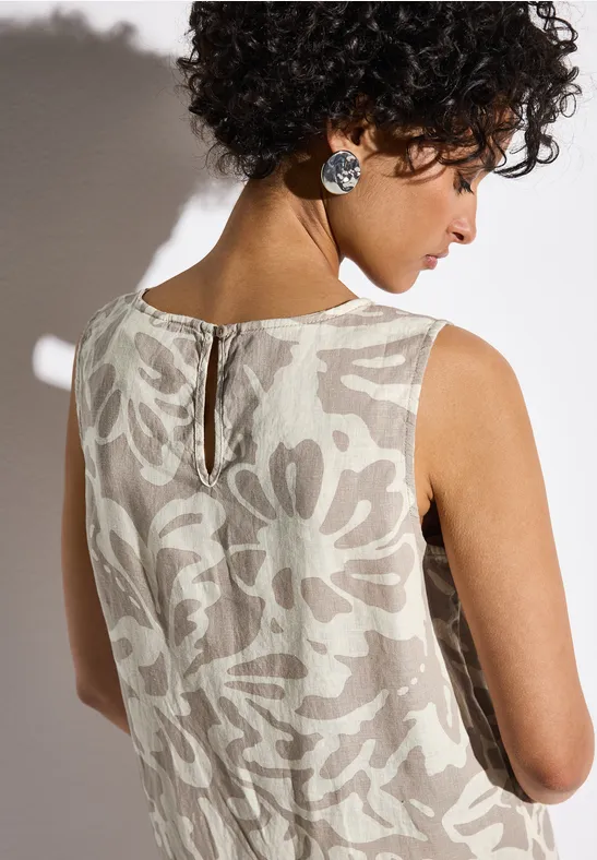 Robe à volants à motifs dark moonstone sand