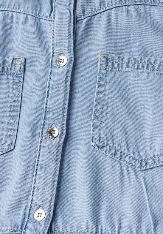 Jeanskleid mit Knopfleiste Light blue washed