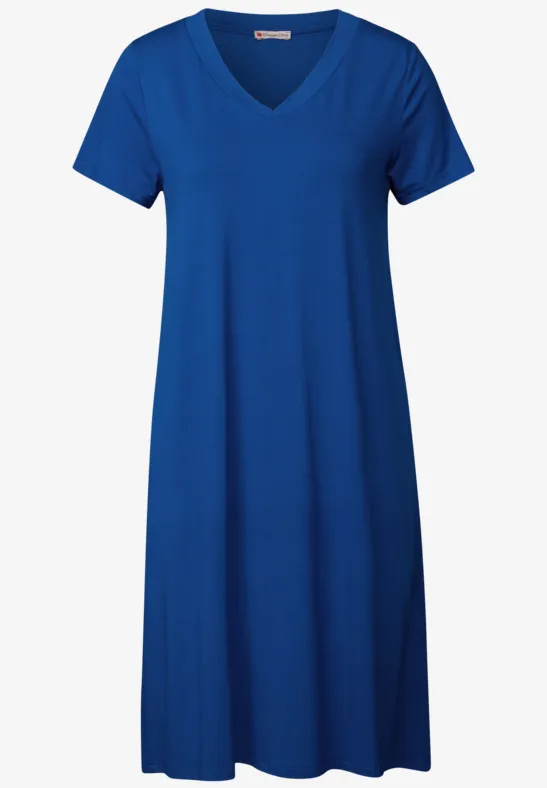 Jersey-Kleid in Unifarbe dodger blue