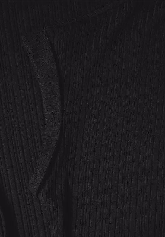 Kleid mit Rippstruktur Black