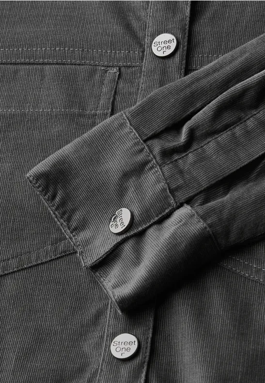 Corduroy jurk concrete grey