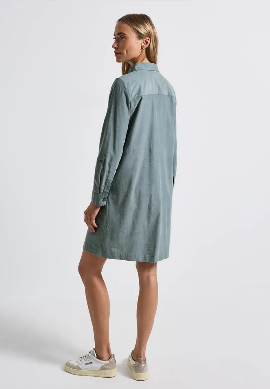Corduroy jurk washed blue