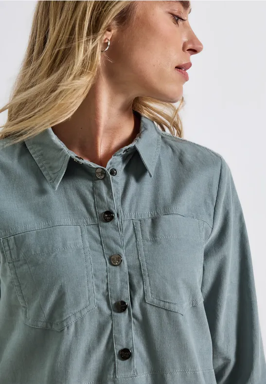 Corduroy jurk washed blue