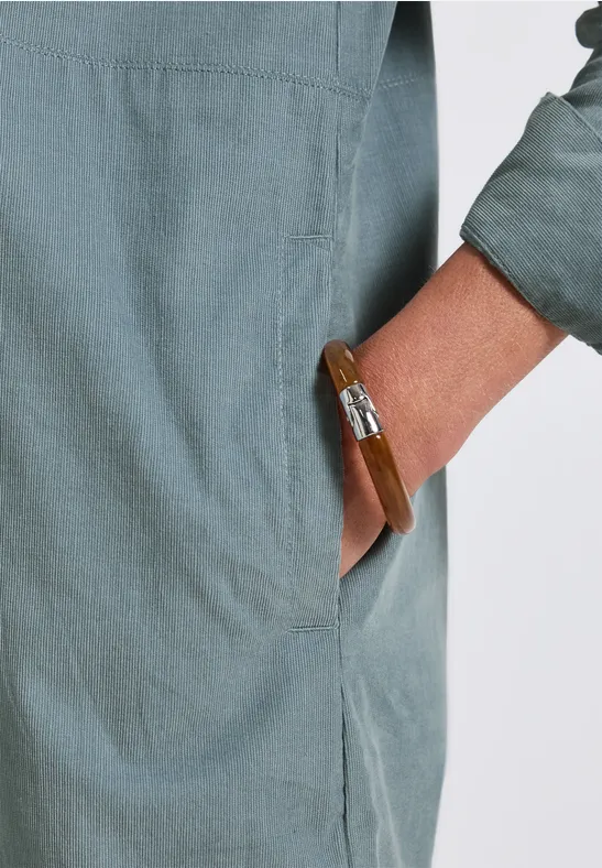 Corduroy jurk washed blue