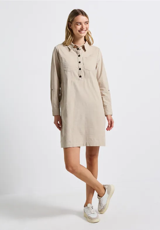 Corduroy jurk malted beige