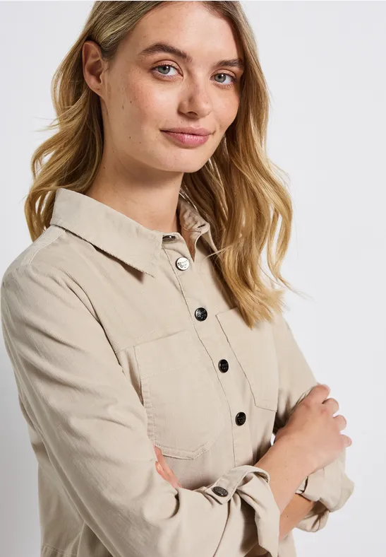 Corduroy jurk malted beige