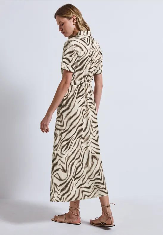 Robe chemisier à motifs tumbled beige