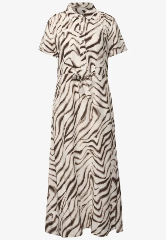Robe chemisier à motifs tumbled beige