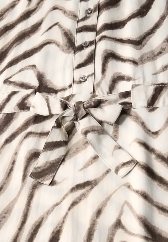 Robe chemisier à motifs tumbled beige