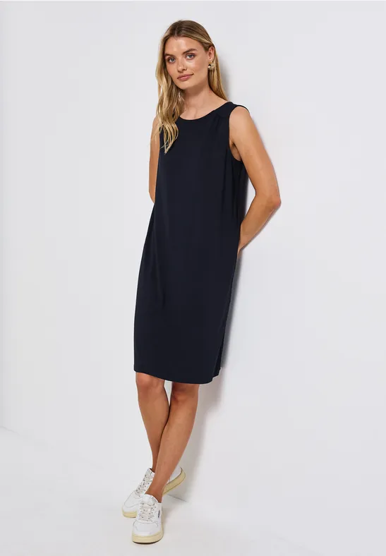 Kleid in Unifarbe deep blue