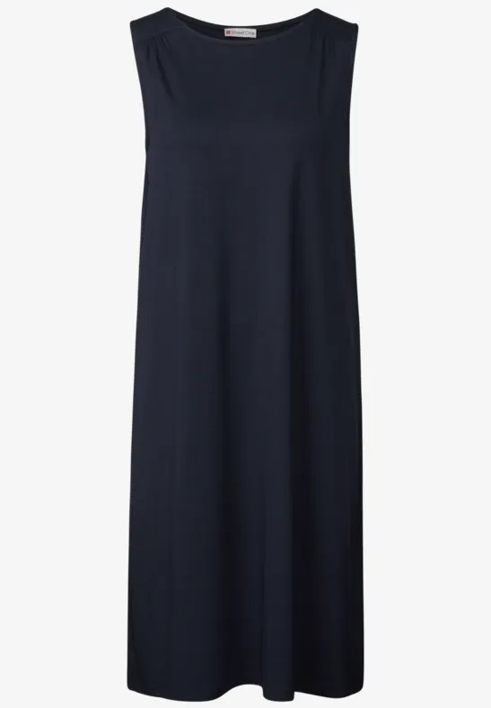 Kleid in Unifarbe deep blue