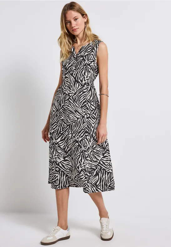 Gedessineerde midi-jurk deep blue