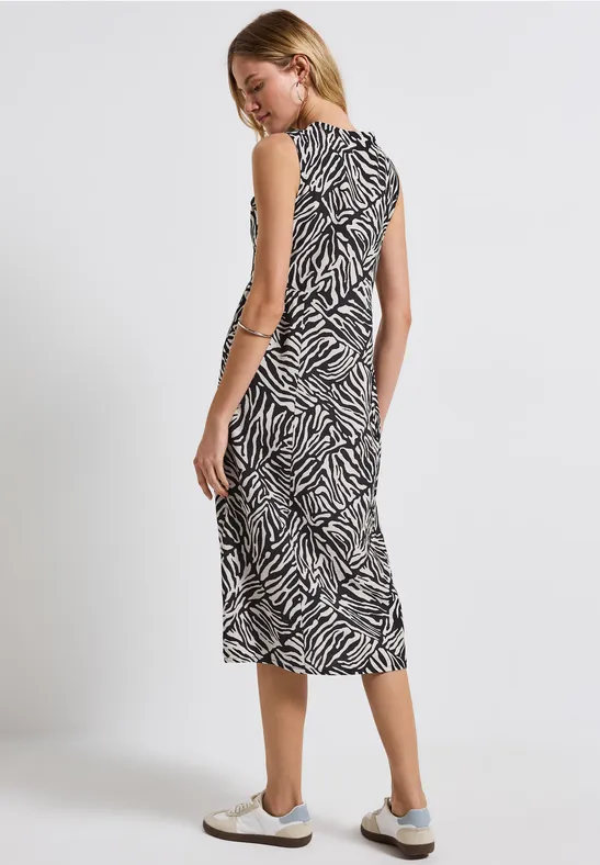 Gedessineerde midi-jurk deep blue