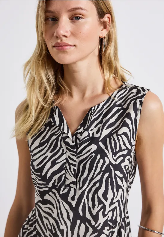 Gedessineerde midi-jurk deep blue