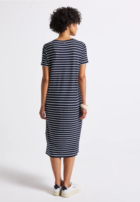 Gestreepte jurk deep blue
