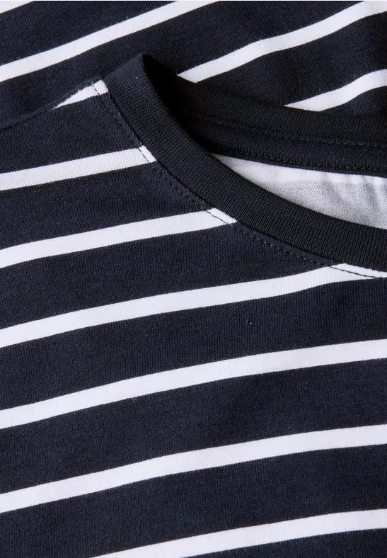 Gestreepte jurk deep blue