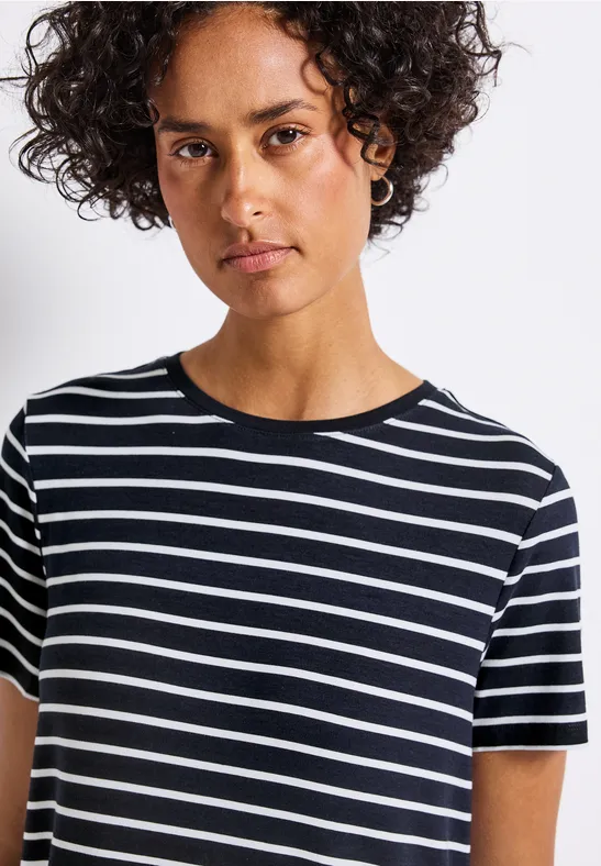 Gestreepte jurk deep blue