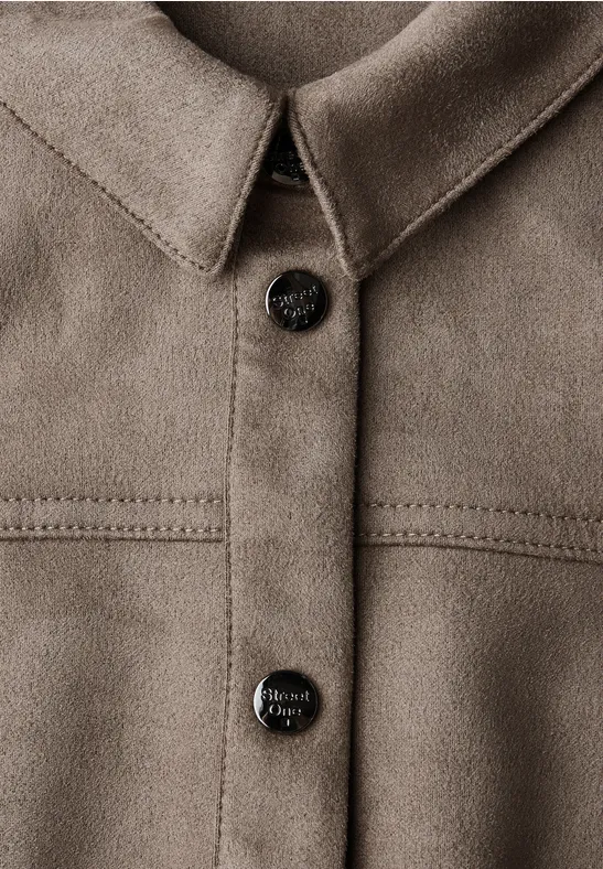 Velours blousejurk bark brown