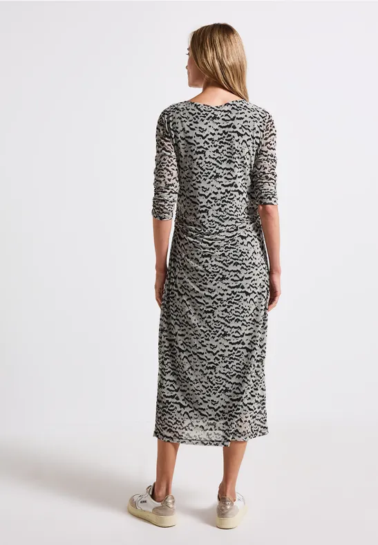Robe en maille à motifs morning beige